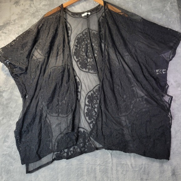 Maurices Sweaters - Maurices Womens One Size Black Sheer Lace‎ Open Front Kimono Cardigan Gothic
